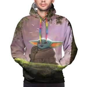 Star Wars Hoodies - Star Wars Baby Yoda Purple 3D Print Hooded Jumper with Pocket