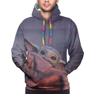 Star Wars Hoodies - Star Wars Baby Yoda Purple 3D Print Hooded Jumper with Pocket
