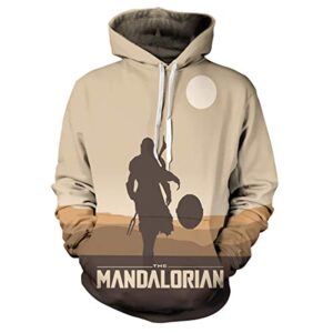 Star Wars Hoodies - Star Wars the Mandalorian Beige 3D Print Hooded Jumper with Pocket
