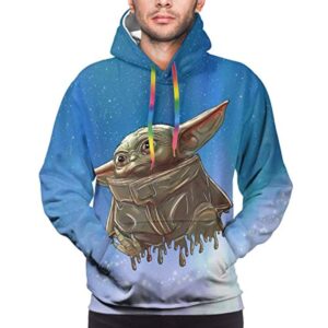 Star Wars Hoodies - Star Wars Yoda Sky Blue 3D Print Hooded Jumper with Pocket
