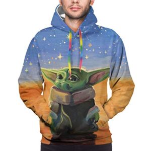 Star Wars Hoodies - Star Wars Yoda Sky Blue 3D Print Hooded Jumper with Pocket