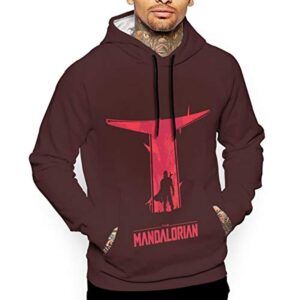 Star Wars Hoodies - the Mandalorian 3D Print Burgundy Hooded Jumper with Pocket