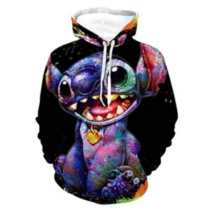 Stitch Hoodies - 3D Casual Pullover Hoodie Tops Sweatshirt with Front Pocket