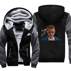 Stranger Things Jackets - Solid Color Eleven Mono-Eye Icon Fleece Jacket