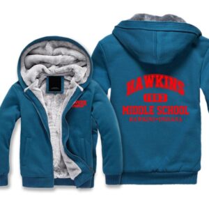 Stranger Things Jackets - Solid Color HAWKINS Red Icon Fleece Jacket