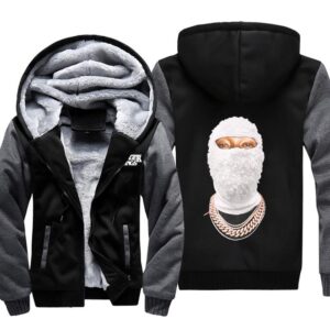 Stranger Things Jackets - Solid Color Masked Man Icon Fleece Jacket
