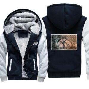 Stranger Things Jackets - Solid Color Upside Down Icon Fleece Jacket