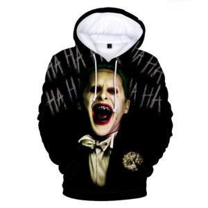 Suicide Squad Hoodies - Joker Series HAHA Evil Joker Scary Black Unisex 3D Hoodie