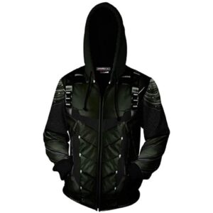 Superhero 3D Zipper Hoodies Sweatshirt Oliver Queen Jacket Cosplay Costumes Coat