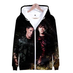 Supernatural Hoodies - Unisex 3D Print Hooded Zipper Sweatshirt
