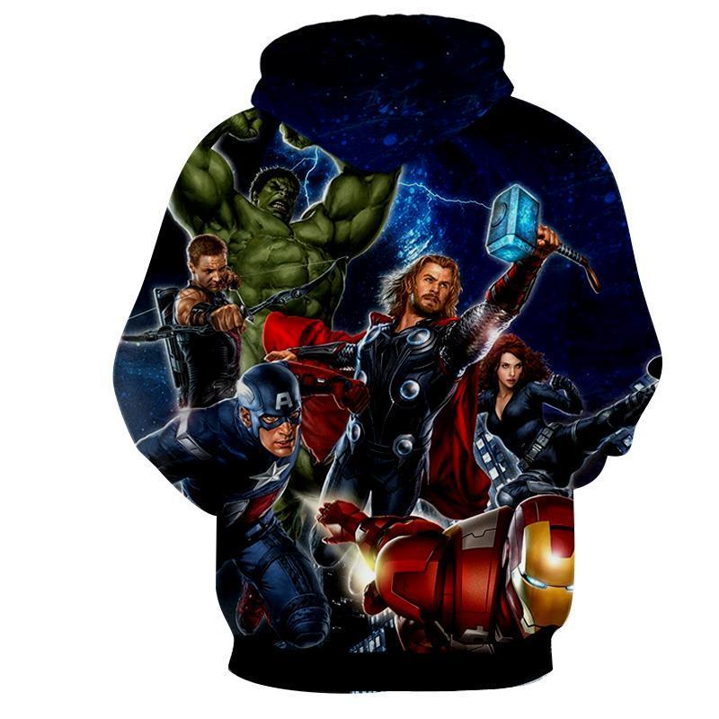 The Avengers All Super Heros Marvel Hoodies - Pullover Black Pullover - Image 2