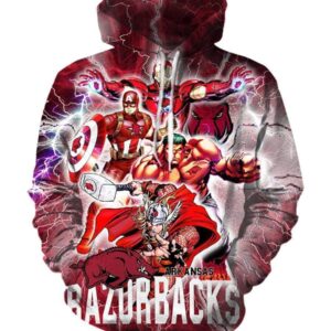 The Avengers  Arkansas Razorbacks Hoodies - Pullover Red Hoodie