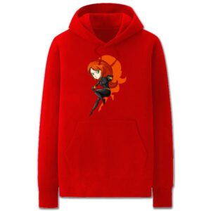 The Avengers Hoodies - Solid Color Black Widow Cartoon Style Cute Fleece Hoodie