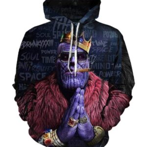 The Avengers Infinity War Thanos Hoodies - Zip Up Smoking Black Zip Up Hdoodie