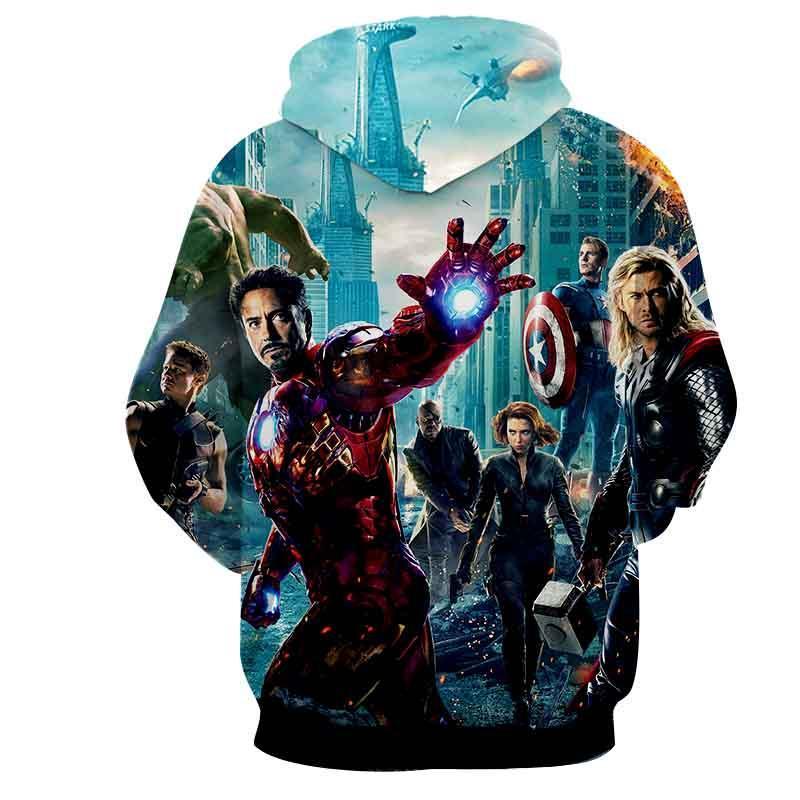 The Avengers Iron Man Hoodies - Pullover Black Hoodie - Image 2