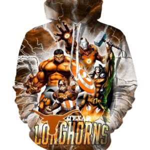 The Avengers Texas Longhorns Hoodies - Pullover Orange Hoodie