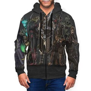 THE ELDER SCROLLS Hoodies - Characters Black Zip Up Drawstring Hoodie with Pocket
