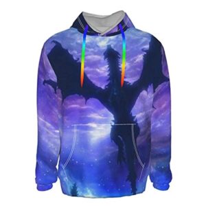 THE ELDER SCROLLS Hoodies - Skyrim Dragon Purple Pullover Drawstring Hoodie with Pocket