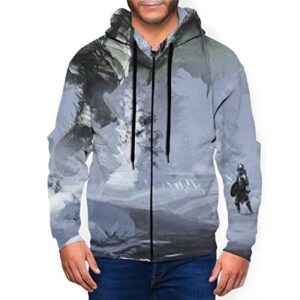 THE ELDER SCROLLS Hoodies - Skyrim Dragon Zip Up Drawstring Hoodie with Pocket
