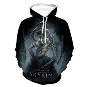 THE ELDER SCROLLS Hoodies - Skyrim Dragonborn Black Pullover Drawstring Hoodie with Pocket