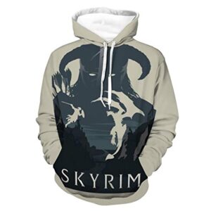 THE ELDER SCROLLS Hoodies - Skyrim Hoodie Dragonborn 3D Print Pullover Drawstring Hoodie