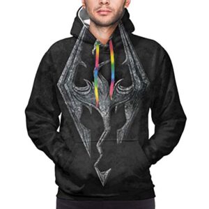 THE ELDER SCROLLS Hoodies - Skyrim Symbol Black Pullover Drawstring Hoodie with Pocket
