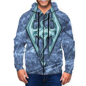 THE ELDER SCROLLS Hoodies - Skyrim Symbol Zip Up Drawstring Hoodie with Pocket