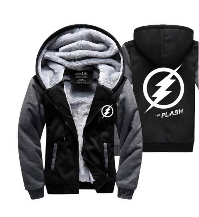 The Flash Jackets - Solid Color The Flash Movie Series The Flash Sign Fleece Jacket - Image 2