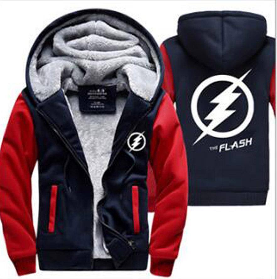 The Flash Jackets - Solid Color The Flash Movie Series The Flash Sign Fleece Jacket - Image 3