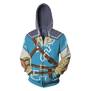 The Legend of Zelda Hoodie - 3D Print Hooded Zip Up Sweatshirt