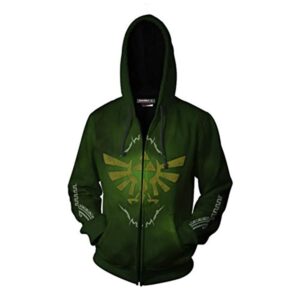 The Legend of Zelda Hoodie - 3D Print Hooded Zip Up Sweatshirt