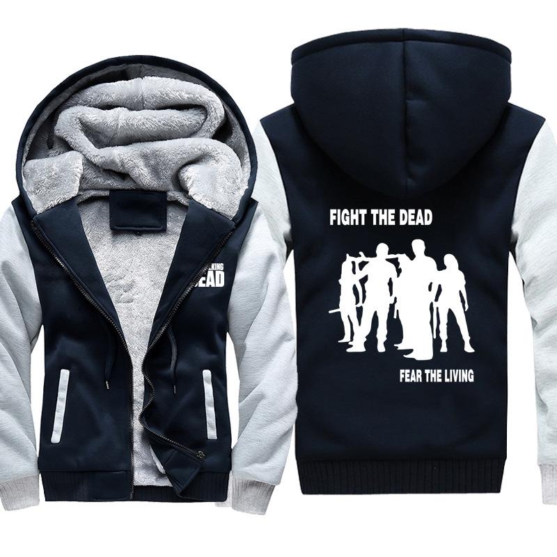 The Walking Dead Jackets - Solid Color The Walking Dead Movie Zombie Team Icon Fleece Jacket - Image 2