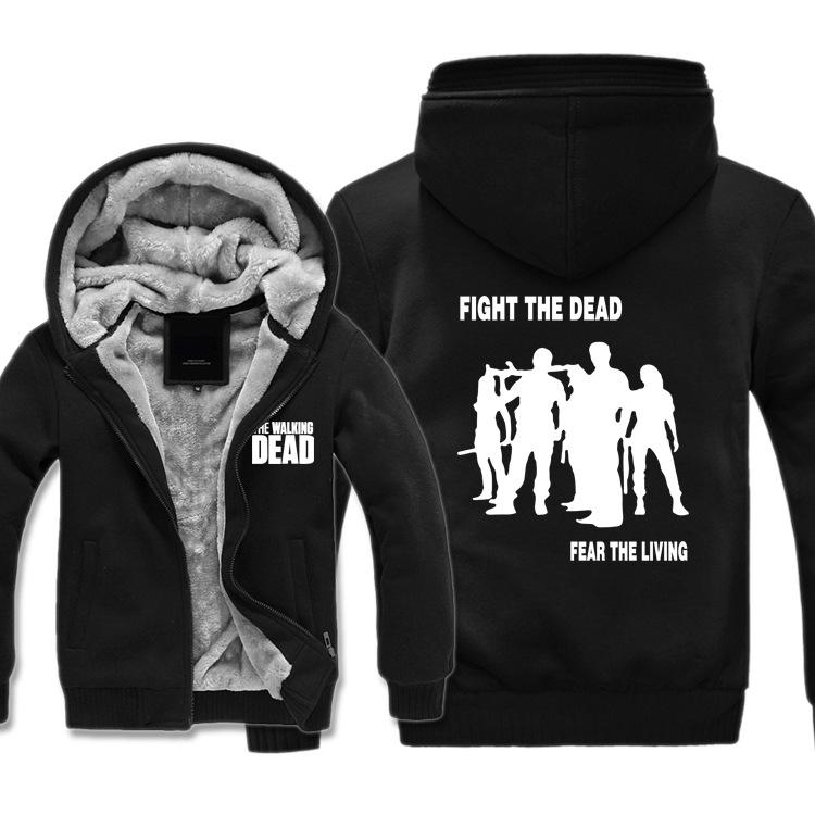 The Walking Dead Jackets - Solid Color The Walking Dead Movie Zombie Team Icon Fleece Jacket - Image 4