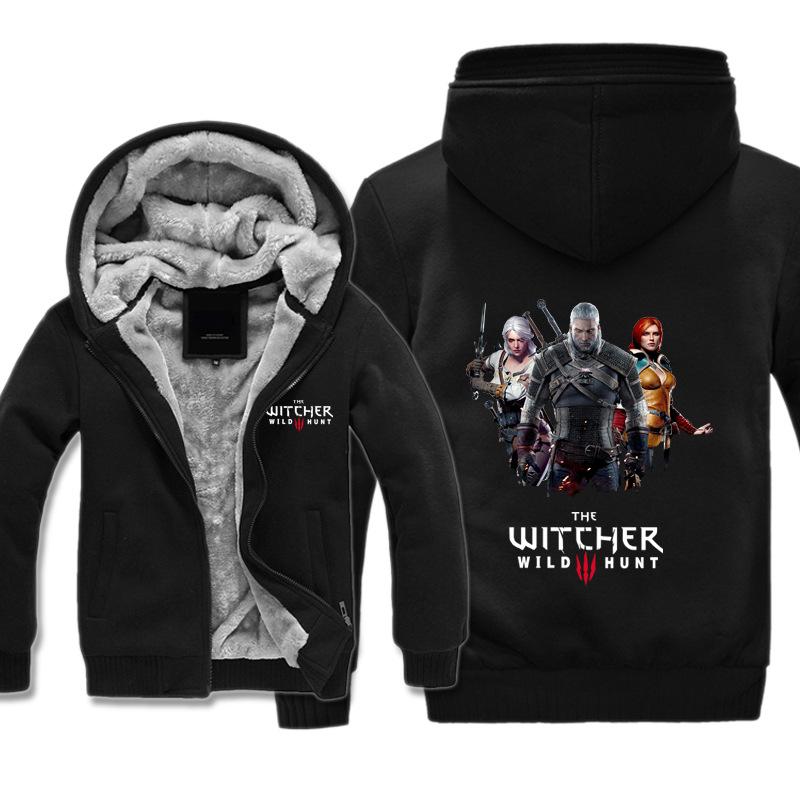 The Witcher 3: Wild Hunt Jackets - Solid Color Geralt The Witcher Super Cool Fleece Jacket - Image 4