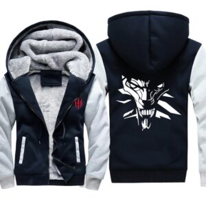 The Witcher 3: Wild Hunt Jackets - Solid Color The Witcher Wolf Head Icon Super Cool Fleece Jacket