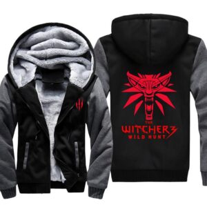 The Witcher 3: Wild Hunt Jackets - Solid Color The Witcher Wolf Head Super Cool Fleece Jacket