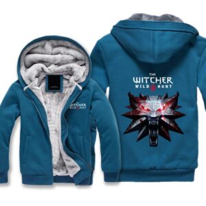 The Witcher 3: Wild Hunt Jackets - Solid Color Wolf Head Logo Icon Super Cool Fleece Jacket