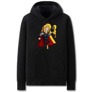 Thor Thor Hoodies - Solid Color Thor Thor Cartoon Style Cute Fleece Hoodie