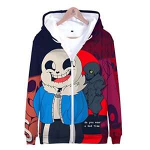 Undertale Jacket - Sans Red 3D Print Zip Up Jacket