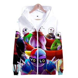 Undertale Jacket - Sans Skull Colorful 3D Full Print Zip Up Jacket