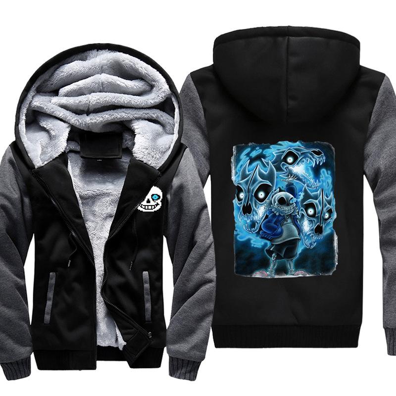 Undertale Jackets - Solid Color Undertale Dragon Spirit Super Cool Fleece Jacket - Image 3