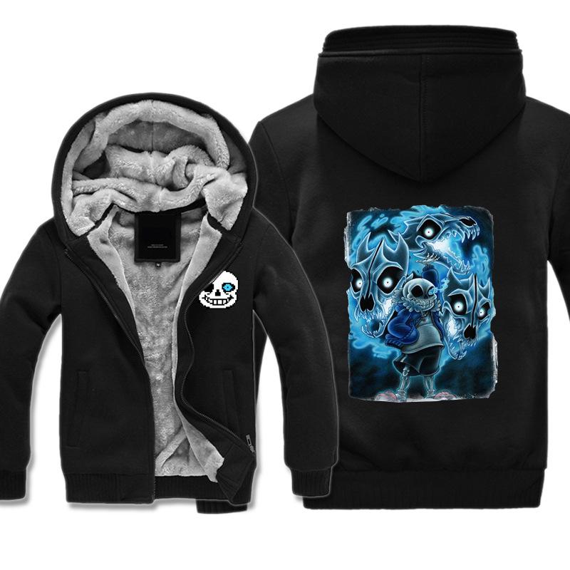 Undertale Jackets - Solid Color Undertale Dragon Spirit Super Cool Fleece Jacket - Image 4