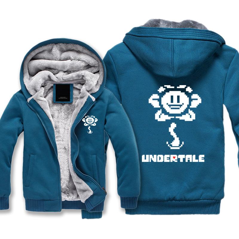 Undertale Jackets - Solid Color Undertale Floret Super Cool Fleece Jacket - Image 4
