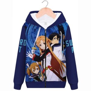 Unisex Adult 3D Printed Anime Sword Art Online Cosplay Casual Zip Up Jackets Coat Hoodie Sweatshirt Tops