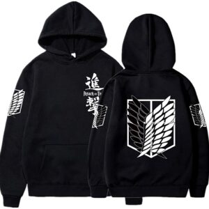 Unisex Anime Attack on Titan Ackerman Levi Printed Cotton Cozy Hoodies Hooded Sweatshirts Pullovers Tops