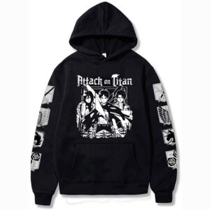 Unisex Anime Attack on Titan Ackerman Levi Printed Cotton Cozy Hoodies Hooded Sweatshirts Pullovers Tops