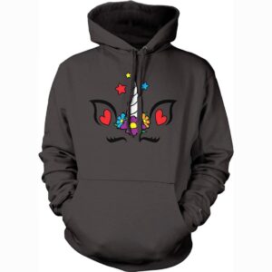 Unisex Cute Unicorn Face 3D Print Realistic Pullover Hoodie Hooded Sweatshirt