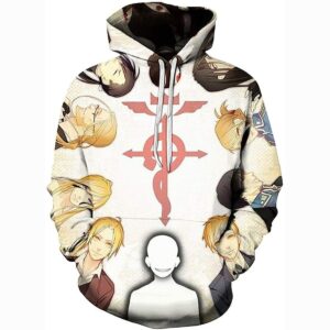 Unisex Fullmetal Alchemist 3D Print Pullover Hoodie Sweatshirt with Front Pocket