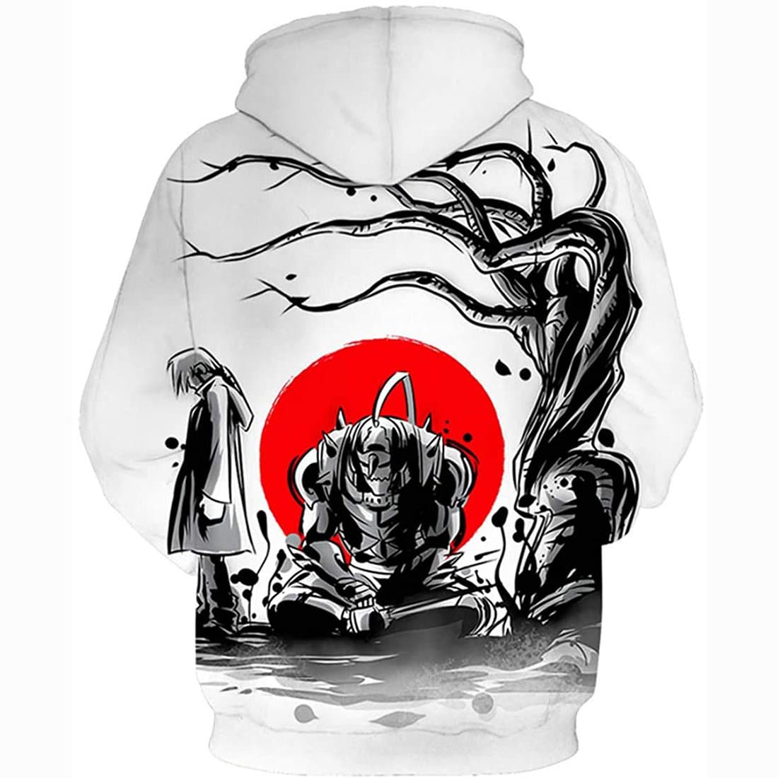 Unisex Fullmetal Alchemist 3D Print Pullover Hoodie Sweatshirt with Front Pocket - Image 2