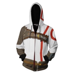 Unisex Kratos Hoodies God of War Zip Up 3D Print Jacket Sweatshirt